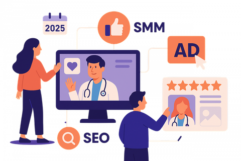 Продвижение клиник в 2025 году: как связать SEO, SMM, контекст и отзывы